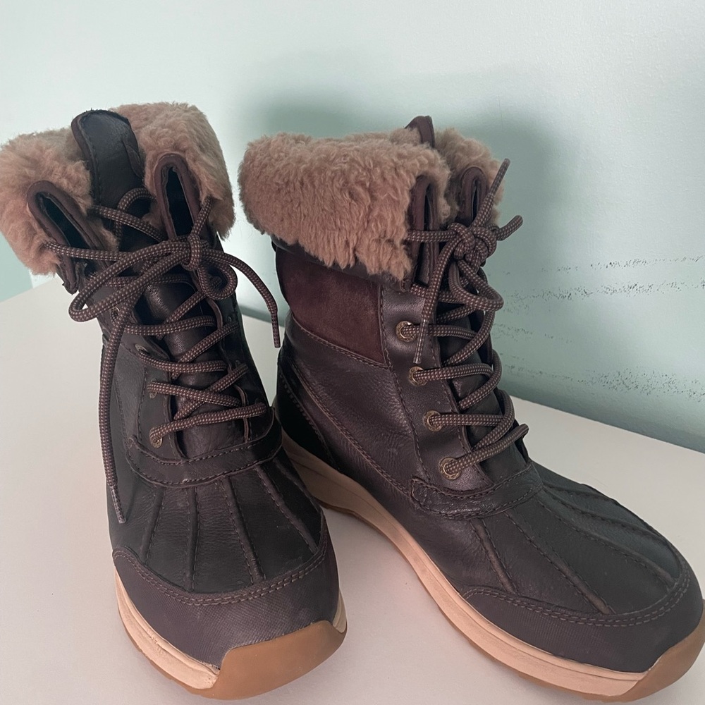 UGG Dark Brown Fur-Lined Winter Boots